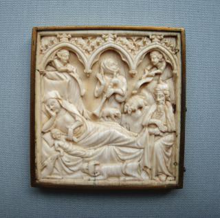 Diptych, 1 register, 3 arches across (plaquette; frise d'arcatures) (Wing, left)