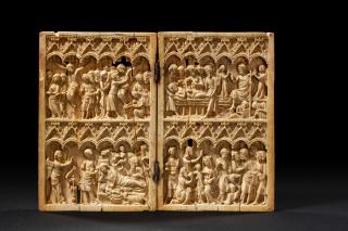 Diptych, 2 registers, 6 arches across (frise d'arcatures) (Front)