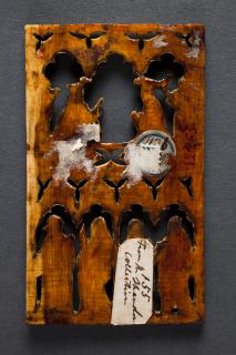Openwork panel, 2 registers, 3 and 4 arches across (plaque ajourée; frise d'arcatures; colonnette) (Back)