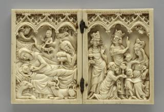 Diptych, 1 register, 3 arches across (plaquettes; frise d'arcatures) (Front)