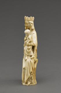 Statuette; known as 'Vierge à l'Enfant au chardonneret' (Side)