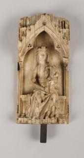 Gabled centre panel (fragment of polyptych), 1 register (tabernacle; colonnettes) (Front)