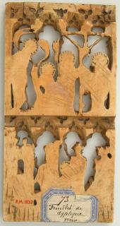 Openwork wing, right (fragment of a diptych), 2 registers, 4 arches across (frise d'arcatures; colonnettes; plaque ajourée) (Back)