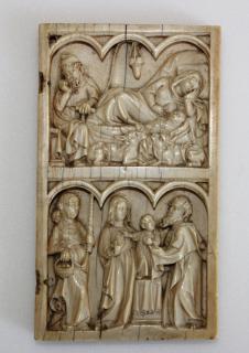 Wing, right (part of a diptych), 2 register, 3 arches across (plaquette; frise d'arcatures) (Front)