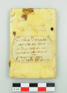 Wing, left (fragment of a diptych), 1 register, 2 arches across (plaquette; frise d'arcatures) (Back)