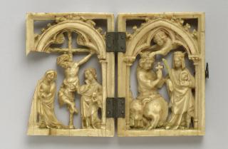 Openwork diptych, 1 register, 1 arch across (diptyque ajouré; colonnettes) (Front)