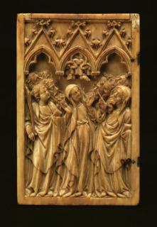 Wing, left (fragment of a diptych), 1 register, 3 arches across (frise d'arcatures; plaquette) (Front)