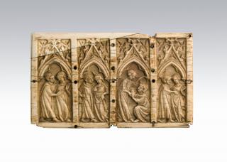 Lid (fragment of a casket), 1 register, 4 arches across (coffret; frise d'arcatures) (Front)