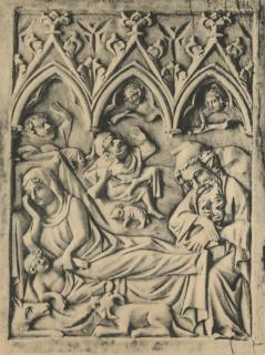 Diptych, 1 register, 3 arches across (plaquettes; frise d'arcatures) (Wing, left)