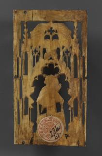 Openwork panel (part of a casket), 1 register, 2 arches across (plaque ajourée) (Back)