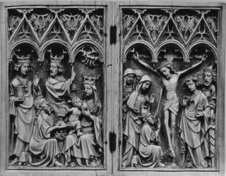 Diptych, 1 register, 3 arches across (plaquettes; frise d' arcatures) (Front)