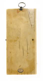 Wing, right (fragment of a diptych), 2 registers, bands of rosettes (décor de roses) (Back)