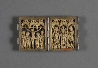 Openwork diptych, 1 register, 3 arches across (frise d'arcatures; plaquettes ajourées) (Front)