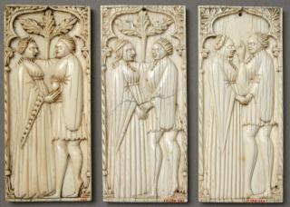 Panel (part of a casket), 1 register, 1 ogee arch across (plaquette; coffret) (Front)