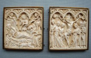 Diptych, 1 register, 3 arches across (plaquette; frise d'arcatures) (Front)