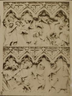 Diptych, 2 registers, 4 arches across, bands of rosettes (frise d'arcatures; décor de roses) (Wing, right)