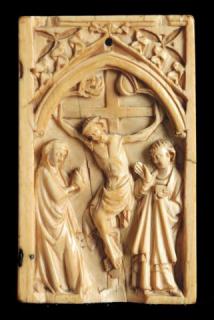 Wing, right (fragment of a diptych), 1 register, 1 arch across (plaquette) (Front)