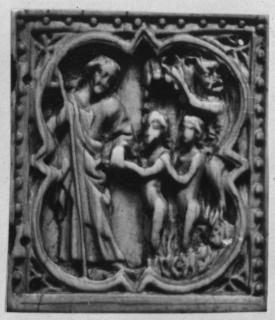 Wing, right (fragment of a diptych), 1 register, with quatrefoil (quatre-feuilles) (Front)