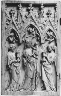 Diptych, 1 register, 3 arches across (plaquettes; frise d'arcatures) (Wing, left)