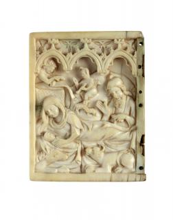 Wing, left (fragment of a diptych), 1 register, 3 arches across (plaquette; frise d'arcatures) (Front)