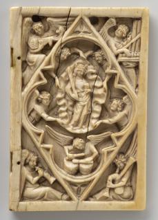 Wing, right (fragment of a diptych), 1 register, with quatrefoil enclosed in a diamond (plaquette; quatre-feuilles) (Front)