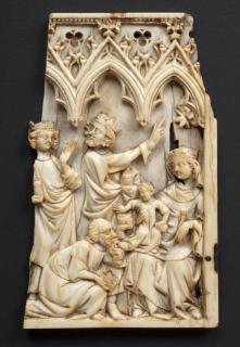 Wing, left (fragment of a diptych), 1 register, 3 arches across (frise d'arcatures; plaquette) (Front)