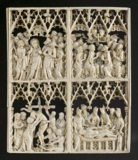 Openwork panel (possibly fragment of a casket), 4 registers, 3 arches across (plaque ajourée; frise d'arcatures) (Front)