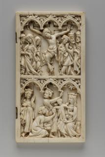 Wing, right (fragment of a diptych), 2 registers, 3 arches across (frise d'arcatures) (Front)