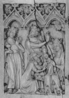 Diptych, 1 register, 3 arches across (plaquettes; frise d'arcatures) (Wing, left)