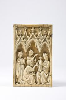 Wing, left (fragment of a diptych), 1 register, 3 arches across (frise d'arcatures; plaquette) (Front)