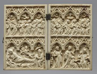 Diptych, 2 registers, 3 arches across (frise d'arcatures) (Front)