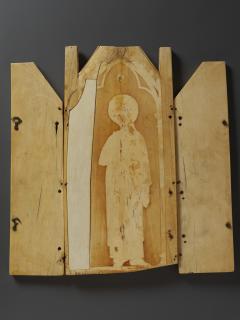 Gabled triptych, with arches (colonnettes) (Back, open)