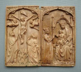 Diptych, 1 register, 1 arch across (plaquette) (Front)