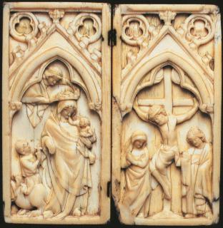 Diptych, 1 register, 1 arch across (plaquettes) (Front)