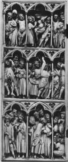Diptych, 3 registers, 2 full and a half arches across (colonnettes; frise d'arcatures) (Wing, left)