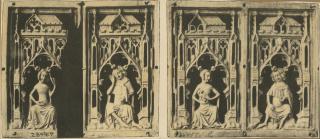 Openwork panel (part of a casket), 1 register, 2 arches across (coffret ajouré) (Front)