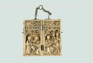 Diptych, 1 register, 1 ogee arch across (plaquettes) (Front)