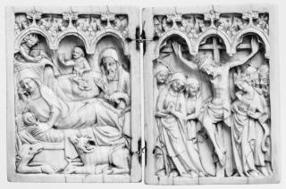 Diptych, 1 register, 3 arches across (plaquettes; frise d'arcatures) (Front)
