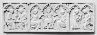 Panel (fragment of a casket; back panel), 1 register, 7 arches across (casket; frise d'arcatures) (Front)