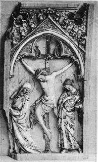Wing, right (fragment of a diptych), 1 register, 1 arch across (plaquette) (Front)