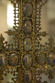 Oval medallions (17) decorating an altar cross or processional cross (Front, detail)