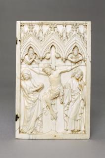 Wing, right (fragment of a diptych), 1 register, 3 arches across (plaquette; frise d'arcatures) (Front)