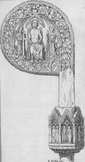 Head of crozier (crosse) (Engraving, side 1)