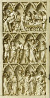 Diptych, 3 registers, 4 arches across (frise d'arcatures) (Wing, left)