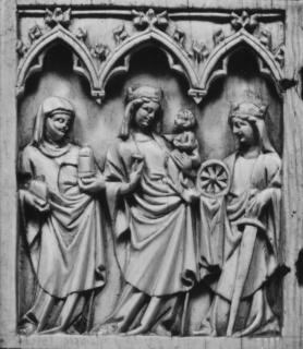 Diptych, 1 register, 3 arches across (plaquettes; frise d'arcatures) (Wing, left)