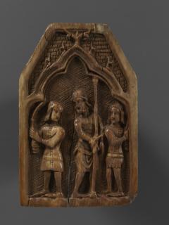 Panel with truncated gable (possibly a pax), 1 register, 1 arch across (plaquette; baiser de paix) (Front)