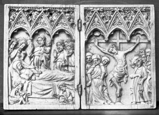 Diptych, 1 register, 3 arches across (plaquettes; frise d'arcatures) (Front)