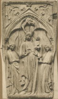 Wing, left (fragment of a diptych), 1 register, 1 arch across (plaquette) (Front)