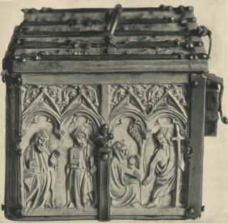 Casket with arches (coffret; frise d'arcatures); used as a reliquary (End, left)