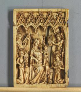 Wing, left (fragment of a diptych), 1 register, 5 arches across (frise d'arcatures; plaquette) (Front)
